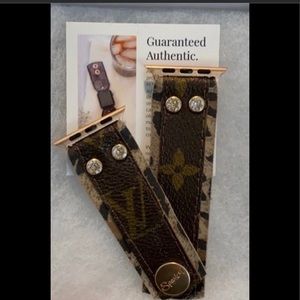 Spark*l Lv upcycled leopard Apple Watch band